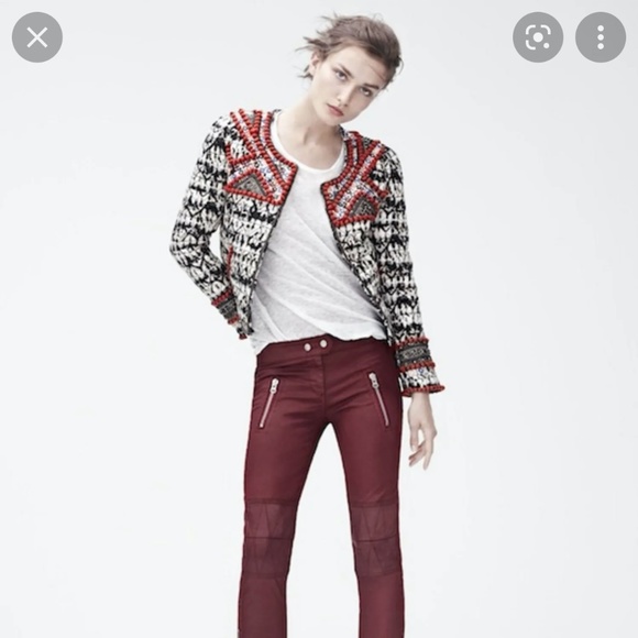 Isabel Marant pour H&M Embroidered Beaded Jacket Sz4/34- including bag & hanger - Picture 2 of 8